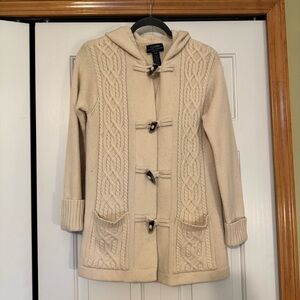 Lauren Ralph Lauren Mohair/ Cashmere Blend Fisherman Cardigan Sweater